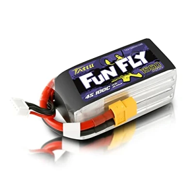 Image de Tattu 4S Lipo Batterie 1550mAh 14,8V 100C avec connecteur XT60 pour FPV Racing Drones Vélo de Route Quadcopters