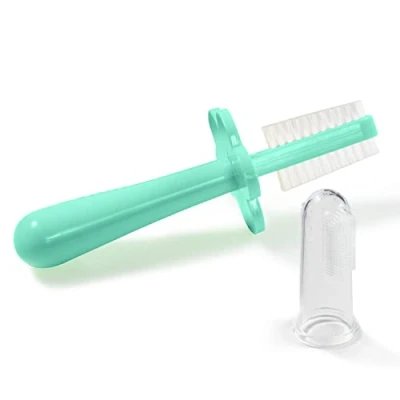 Image de Grabease brosse à dents double face, d&#039;entraînement, première pour bébé et tout petit, sans BPA phtalates 1 paquet, menthe