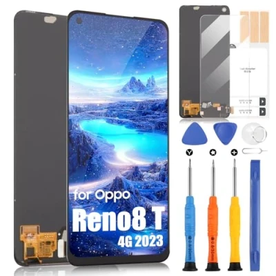 Image de ARSSLY Écran LCD pour Oppo Reno8 T 4G 2023 Affichage Reno 8 CPH2481 Tactile Assemblée avec Réparation Kit Sans Cadre (sans Fingerprint Unlocking, TFT, Noir)
