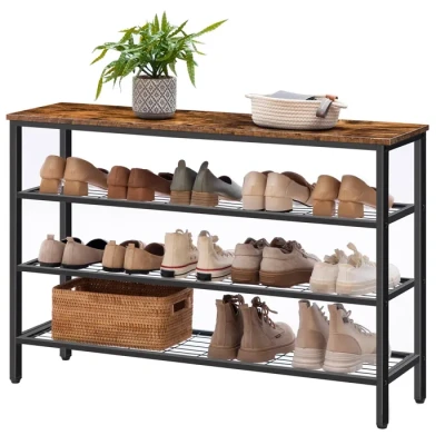 Image de HOOBRO Étagère à Chaussures, Meubles Porte Chaussures 4 Niveaux, Stable de Rangement, 100 x 30 68 cm, Peu encombrant, Entrée, Salon, Chambre EBF04XJ01