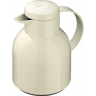 Image de Emsa 504229 SAMBA Pichet isotherme, fermeture Quick Tip, 1 Litre, 100% hermétique, Tanslucide, blanc