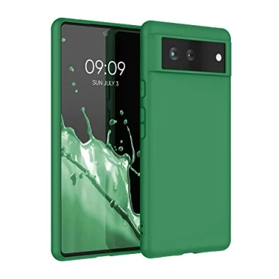 Image de kwmobile Housse Compatible avec Google Pixel 6 Coque de téléphone Protection Souple en Silicone Vert Vif