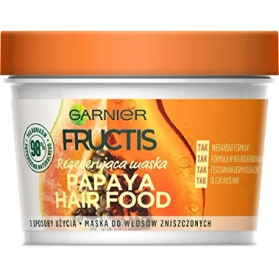Image de Garnier, Fructis Masque de régénération pour cheveux abîmés Papaye 390 ml