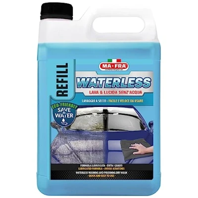 Image de Ma Fra, Waterless, Soluzione per Un Lavaggio a Secco Completo di Carrozzeria e Vetri Auto, Pulizia Lucidatura Senza l&#039;Utilizzo dell&#039;Acqua, Formato Tanica Refill, 4500ml