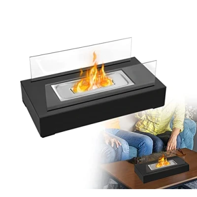 Image de HENGMEI Cheminée de table à l&#039;éthanol au bioéthanol pour l&#039;intérieur et l&#039;extérieur (type C)