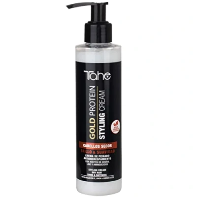 Image de Tahe Gold Protein Crème de Coiffage sans rinçage pour Cheveux Secs, Luminosité et Douceur, 200 ml