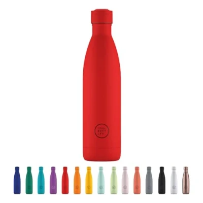 Image de Cool Bottles Bouteille en Acier Inoxidable 750 ml Vivid Red 30,5 x 7 cm Isotherme Boissons froides 36 heures et chaudes 18 Triple Technology Sans BPA