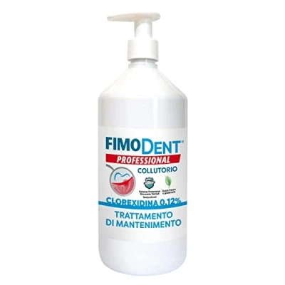 Image de Bain de bouche, Chlorhexidine 0,12% avec Système Protection Contre les Décolorations Dentaires et Arôme Menthe Traitement Anti Plaque Antibactérien Prolongé 1000mL Distributeur
