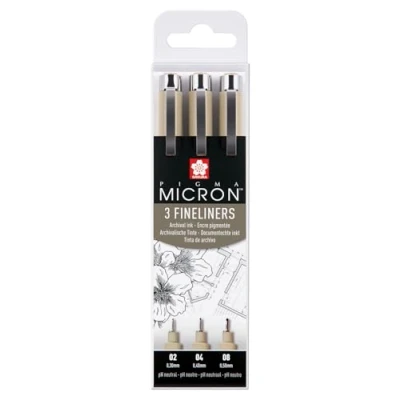 Image de Sakura Pigma Micron Wallet Set de 3 stylos noir tailles assorties