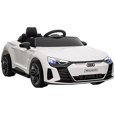 Image de HOMCOM Voiture véhicule électrique Enfant 12 V télécommande parentale fournie V. Max. 5 Km/h Effets sonores, Lumineux Audi RS E tron GT Blanc
