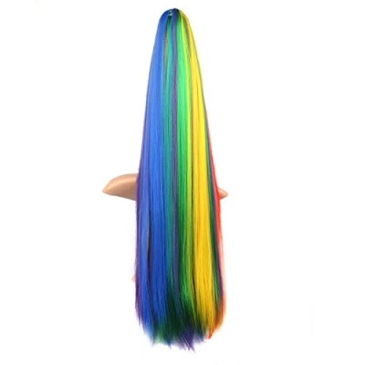 Image de MapofBeauty 70cm/ 28 Pouce Longue Droit Queue de cheval Femmes (Arc en ciel Colors)