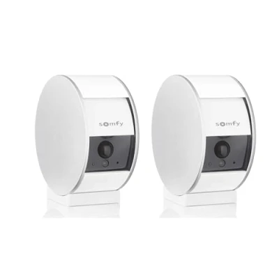 Image de Somfy 1870469 Pack de 2 Indoor Camera Volet Motorisé Détecteur Mouvement &amp; vision nocturne Haut Parleur Microphone