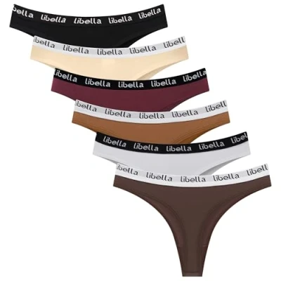 Image de Libella String Femme Coton Couleurs Vives Lot de 6 Sexy Tangas 3207 UN3 Multicolore XL