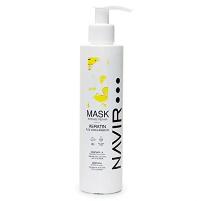 Image de NAVIR Professionnel Masque pour cheveux secs et abîmés à la kératine, l&#039;aloe vera l&#039;huile d&#039;argan 200ml