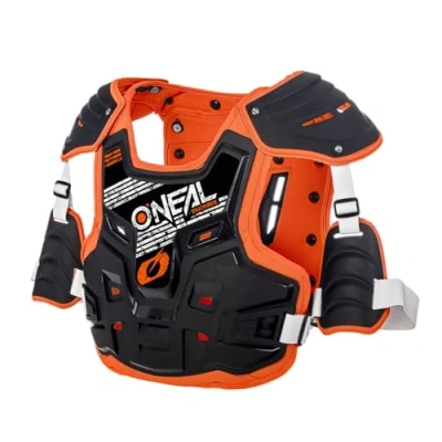 Image de O&#039;NEAL Protecteur de Poitrine Motocross Enduro Sangles Hanches réglables, certifié en 14021 PXR Stone Shield Adulte Noir Orange Taille Unique