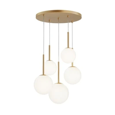 Image de Lustre Salon Suspension Luminaire Plafonnier Art Déco Moderne, Forme Basic Or, Métal, IP 20, AC 220 240, E14, 5 ampoules (non incl.), 40W, pour Salon, Cuisine, Chambre, Salle à manger, Bureau