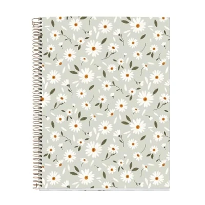 Image de Miquelrius Notebook A4 (210 x 297 mm), Rayures horizontales 7 mm, 120 feuilles de 70 g/m², couverture en carton vert, 4 bandes couleur, spirale cuivre, collection Spring Flowers, Fleurs