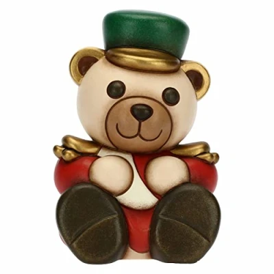 Image de THUN Noël 2022 Surmobile Teddy Casse Noisette en céramique décorée à la Main, Version Moyenne Idée Cadeau 9x8x13 cm h