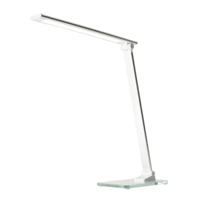 Image de Unilux Lampe de Bureau LED Poppy, Dimmable 3 Niveaux Luminosité, avec Port Charge USB, Flexible Contrôle Tactile, Pliable Socle en Verre, Bras et Tête Aluminium, Design Mordern