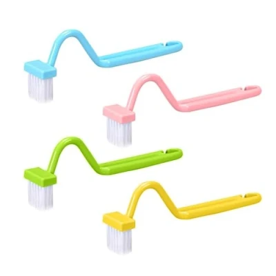 Image de Lot de 4 brosses nettoyage pour toilettes, brosse toilette, WC le bord inférieur, d&#039;angle, toilette incurvée, toilettes