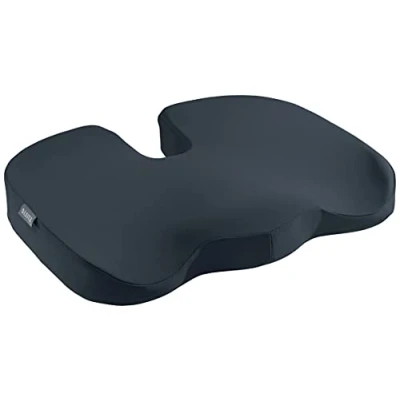 Image de Leitz Coussin d&#039;Assise Rembourré pour Siège de Bureau, Réduit le Mal Dos / les Douleurs Cervicales, Housse en Tissu &amp; Intérieur Mousse, Gamme Ergo Cosy, Gris, 52840089