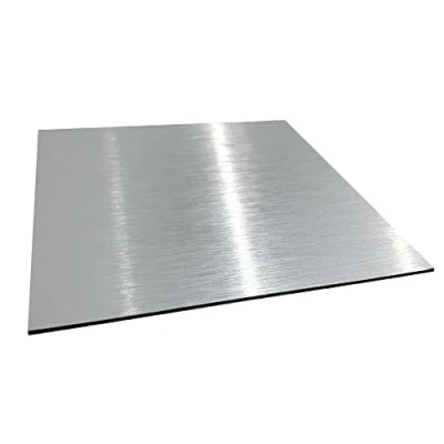 Image de Panneau Composite Aluminium Brossé épaisseur 2 mm. Plaque alu avec au Centre un Polyéthylène (PVC) 20 x 60 cm (200 600 mm)