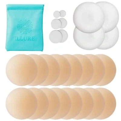 Image de ILLURE® Cache Teton tétons [8 Paires] pour Femmes avec Protection des mamelons réutilisables &amp; lavables Invisible en Silicone de Haute qualité cm Ø]