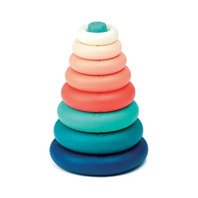 Image de Ludi Pyramide Jeux d&#039;éveil Jeu d&#039;empilement en Plastique Souple Développe la motricité Fine Dès 10 Mois