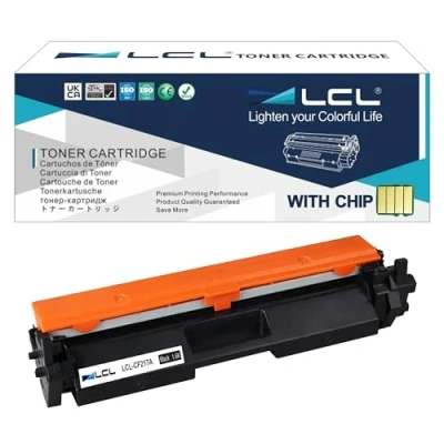 Image de LCL Cartouche de Toner Compatible 17A 217A CF217A CF227A (1 Pack Noir) Remplacement pour HP Laserjet Pro M102 M102a M102w MFP M130 M130a M130fn M130fw M130nw M132 M132a M132fn M132fp