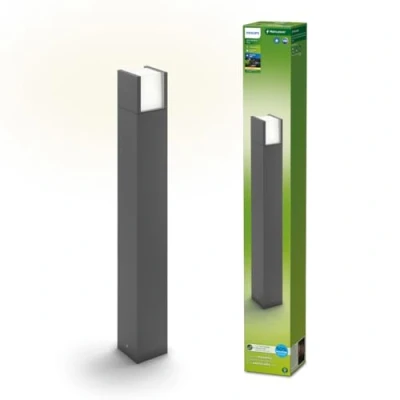 Image de Philips Arbor UltraEfficient, Lampadaire extérieur 3,8 W, 2 700 K, anthracite, résistant aux intempéries IP44
