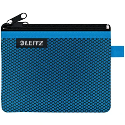Image de Leitz WOW Trousse de Voyage, Résistante à l&#039;Eau, Transparente, Idéale pour une Organisation et un Rangement Visuels, Petite (A6) Bleu