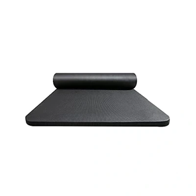 Image de DieffematicYJD tapis de sport yoga remise en forme, Men&#039;smat, allongé épaissie, non dérapant pour débutants à la maison, élargi (noir), taille: