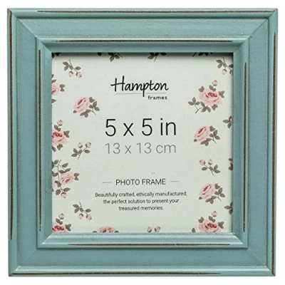 Image de Hampton Frames Paloma PAL301955B Cadre photo carré en verre Bleu clair 13 x cm
