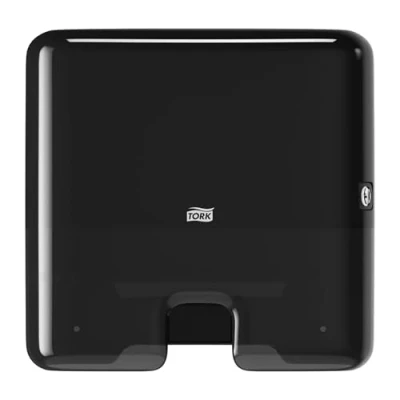 Image de Tork Xpress, Mini distributeur murale pour essuie mains interfoliés noir H2, distribution feuille à feuille, gamme Elevation, 552108