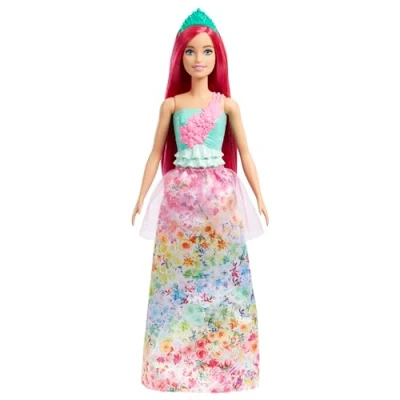 Image de Barbie Poupée Royal Dreamtopia Cheveux Roses avec Corsage Scintillant, Jupe À Fleurs Mulitcolores Et Accessoire pour Cheveux, Jouet Enfant, A Partir De 3 Ans, HGR15