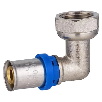 Image de Raccord Multicouche à Sertir Multi profils Coude Ø16 Femelle Tournant 15x21 NOYON &amp; THIEBAULT