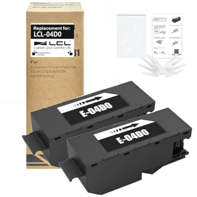 Image de LCL 04D0 T04D0 C13T04D000 Ink Maintenance Box (Boîte de Maintenance) Remplacement pour Epson EcoTank ET 7700 7750 L7188 (2 Pack)