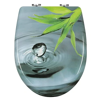 Image de WOLTU Abattant WC Antibactérien Couvercle Urée Formol Soft Close Siège de Toilette pour Couvette O Frein Chute Fermeture en Douceur Montage Démontage Facile par le Haut ou Bas