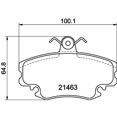 Image de HELLA 8DB 355 018 131 Jeu de plaquettes frein contact signal d&#039;usure inclus avec vis d&#039;étrier RENAULT: TWINGO 2, CLIO 1
