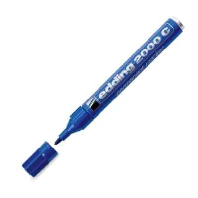 Image de edding 2200 C Marqueur permanent noir 1 stylo pointe biseautée 5 mm sèche vite résiste à l&#039;eau et l&#039;essuyage pour carton, plastique, bois, métal universel