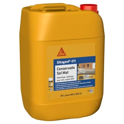 Image de SIKA Protection Hydrofuge, oléofuge Pour sols et durcisseur de surface Sikagard 211 Conservado Sol Mat Multisupport Extérieur Effet perlant Prêt à l&#039;emploi 80 100m2 20L