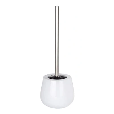 Image de WENKO Brosse WC Malta Blanc céramique Porte WC, Céramique, 14 x 38.5 cm,