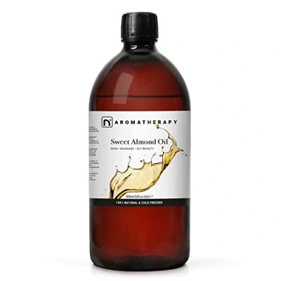 Image de n2 Aromatherapy Huile D’Amande Douce 900ml Pour la peau, les cheveux, le massage, ongles, cuticules, oreilles, visage, corps