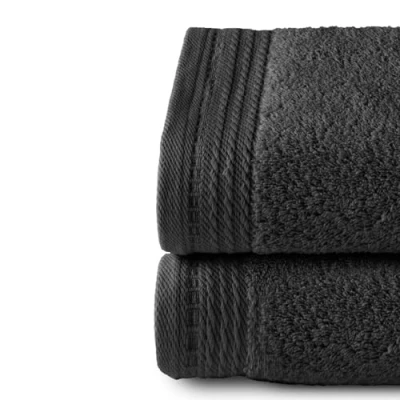 Image de Top Towel Premium Grandes Serviettes de Bain 2 essuie Mains 50 x 100 cm 100% Coton 600 grammes Noir