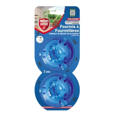 Image de PROTECT EXPERT 2 Boîtes Appâts Anti Fourmis &amp; Fourmillières 2x2g Intérieur Et Abords De La Maison FBOIT2N