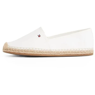 Image de Tommy Hilfiger FLAG Espadrilles, Femme, Taille: 37, Ecru Coton