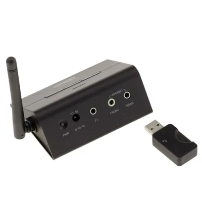 Image de Transmetteur audio sans fil 2.4GHz pour PC, qualité DVD 48Khz 16 bit, sorties 4 canaux et casque