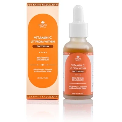 Image de Nature Spell Sérum Visage à la Vitamine C 30 ml, Illumine Peau &amp; Réduit les Pores Dilatés, Anti Âge, Adapté Tous Types de Peau, Fabriqué au Royaume Uni