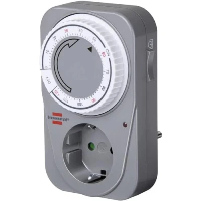Image de Brennenstuhl Countdown Timer MC 120 Prise de Minuterie Mécanique (Minuterie pour avec Fonction Compte à Rebours et Sécurité Enfant) Gris