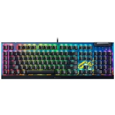 Image de Razer BlackWidow V4 X Fortnite Edition Clavier de Jeu mécanique avec RGB (Yellow Switches, 6 Touches Macro personnalisées, Capuchons Doubleshot ABS) QWERTY US